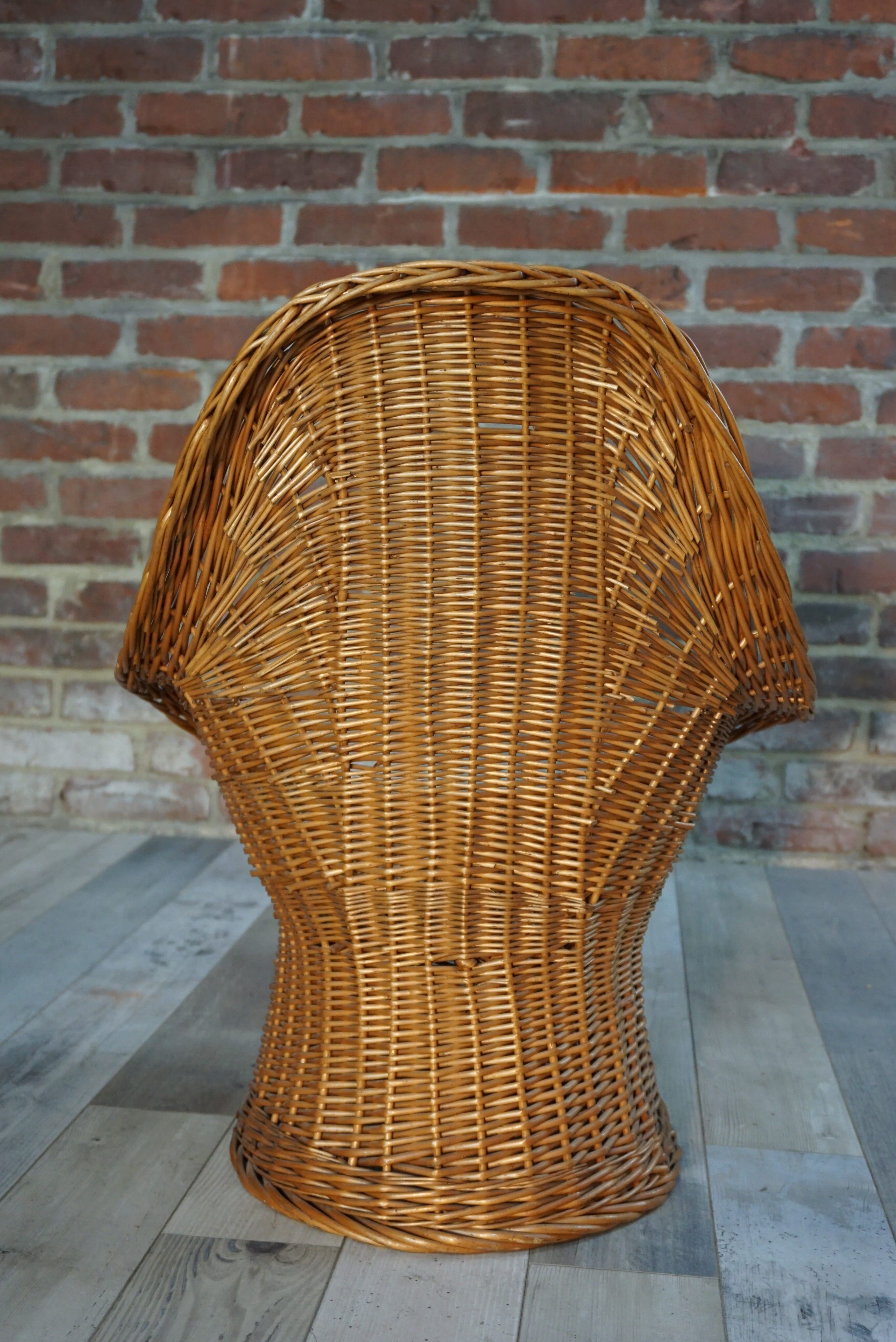 Children's wicker basket chair for Rohe 60s design Wim Den Boon