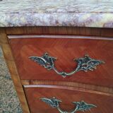 Commode ancienne en bois et marbre style Louis XV