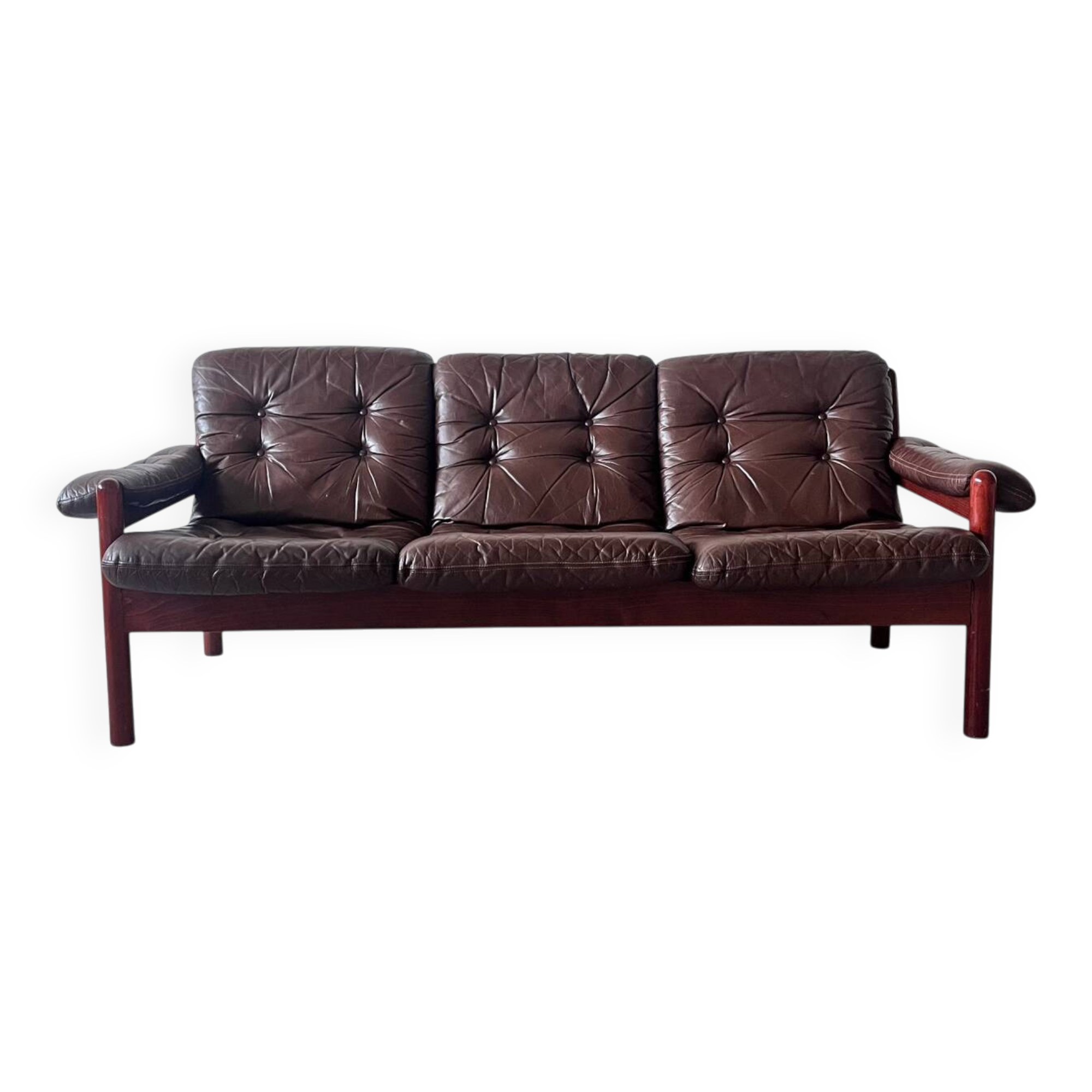 Three Seater Leather Sofa, 1970’s Sweden