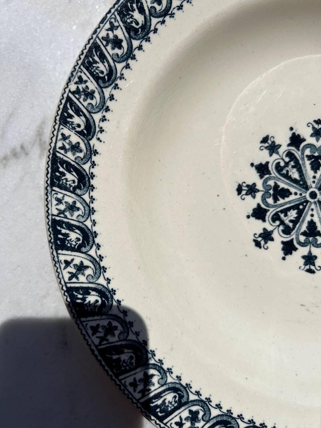 Vintage deep plate in Salins ironstone