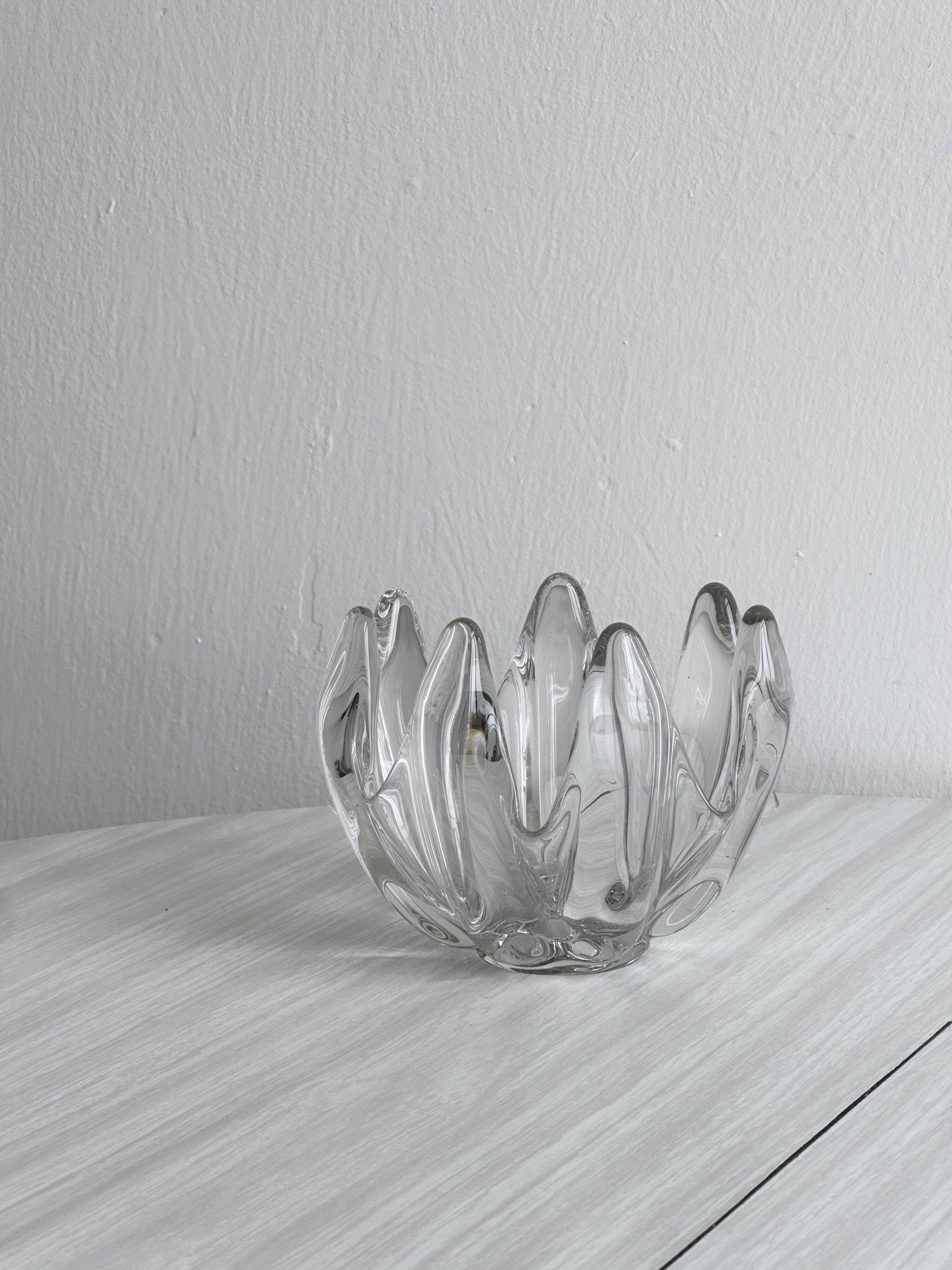 Coupe, vide-poche en verre ouraline vintage