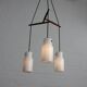 Three-flame Danish ceiling lamp teak vintage