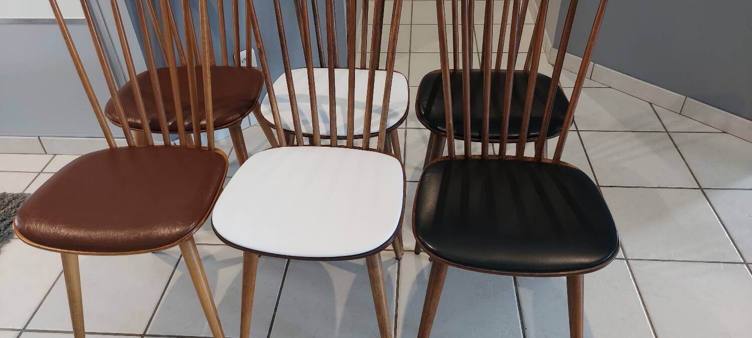 Set of 6 Menuet Baumann chairs 1970