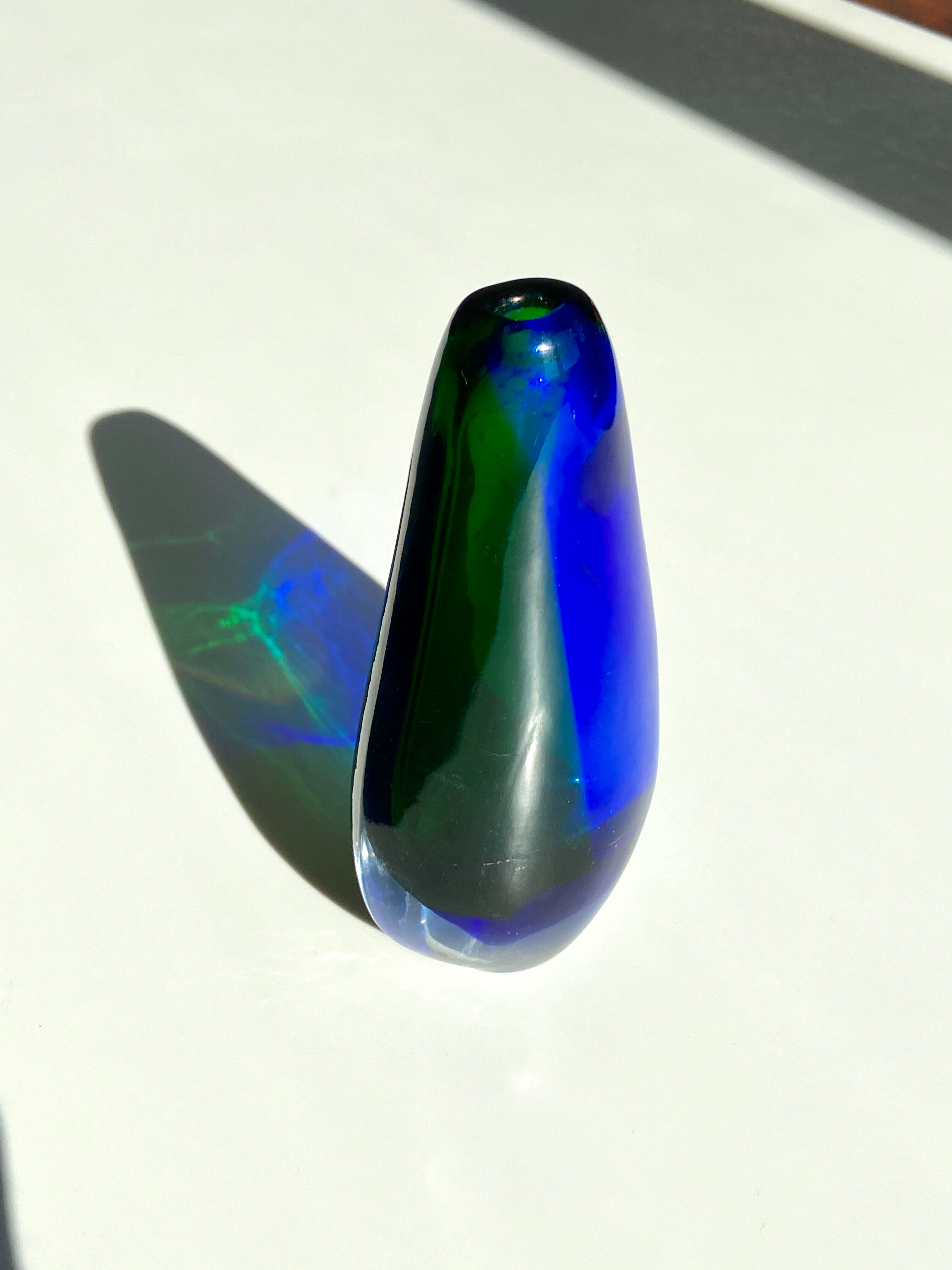 Blue and green murano vase