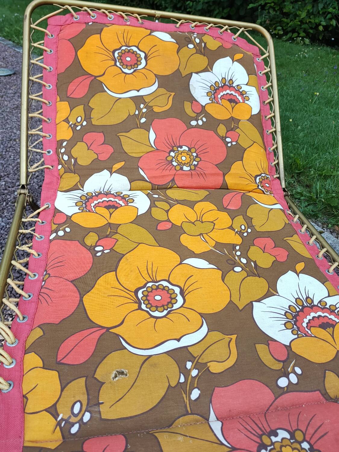 Deckchair, vintage Lafuma camp bed