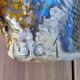 Vintage sculptural stoneware vase 25 cm brutalist signed