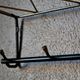 Vintage retro wall coat rack – Black metal & brass Mid-Century design