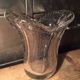 Bubbled blown glass vase Val St Lambert