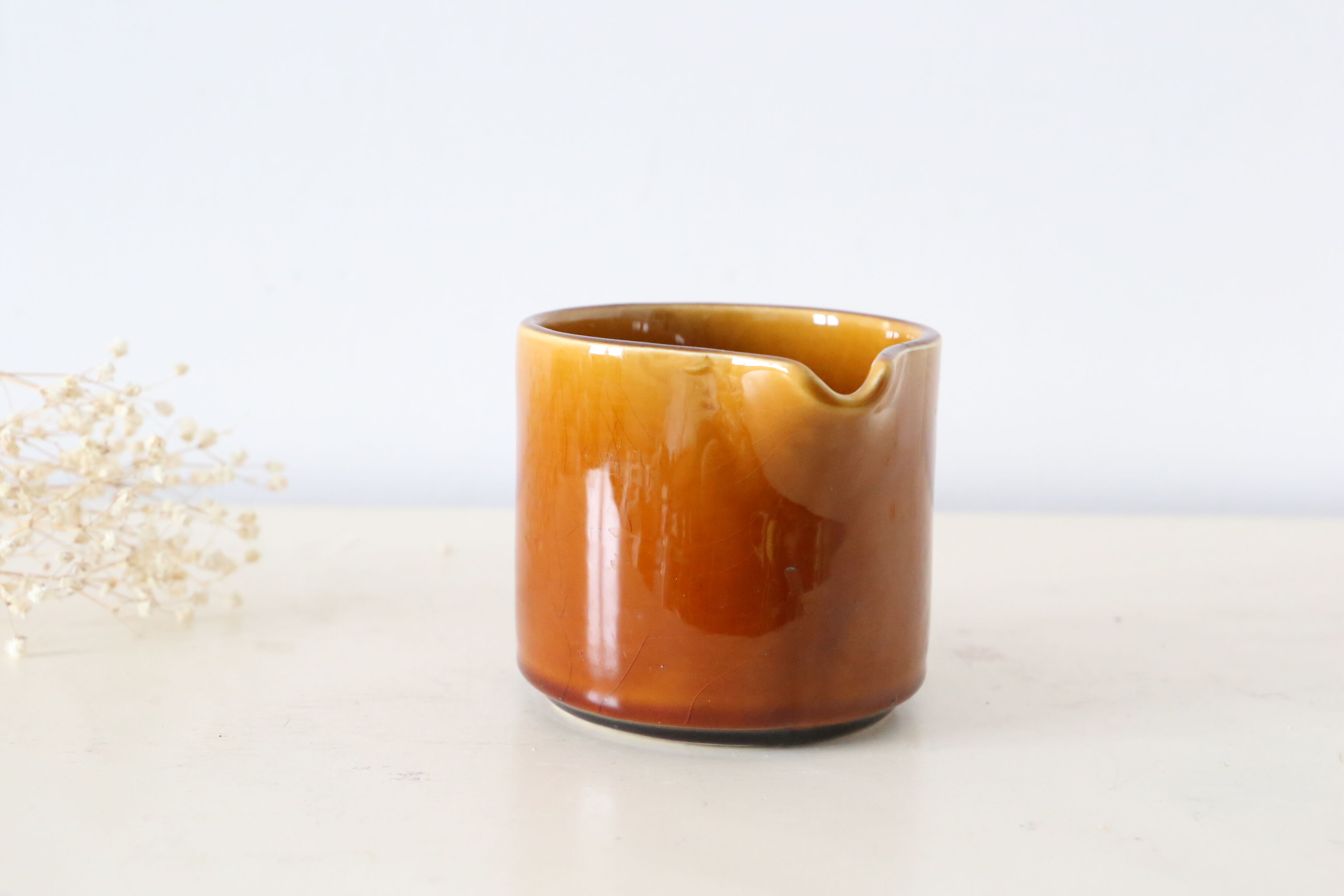 Ceramic milk pot, brown, Niderviller, made in France, vintage