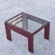 Nesting tables in burgundy lacquered metal and brass, France 1950s