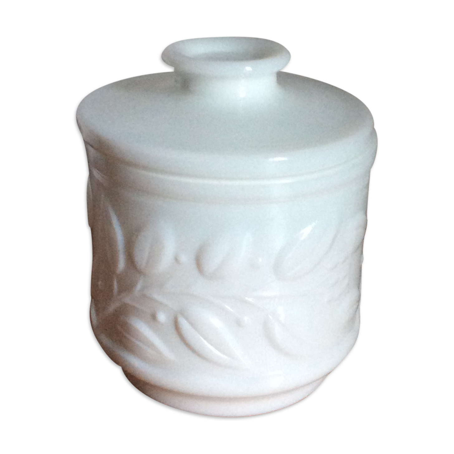 Opal glass jar - vintage