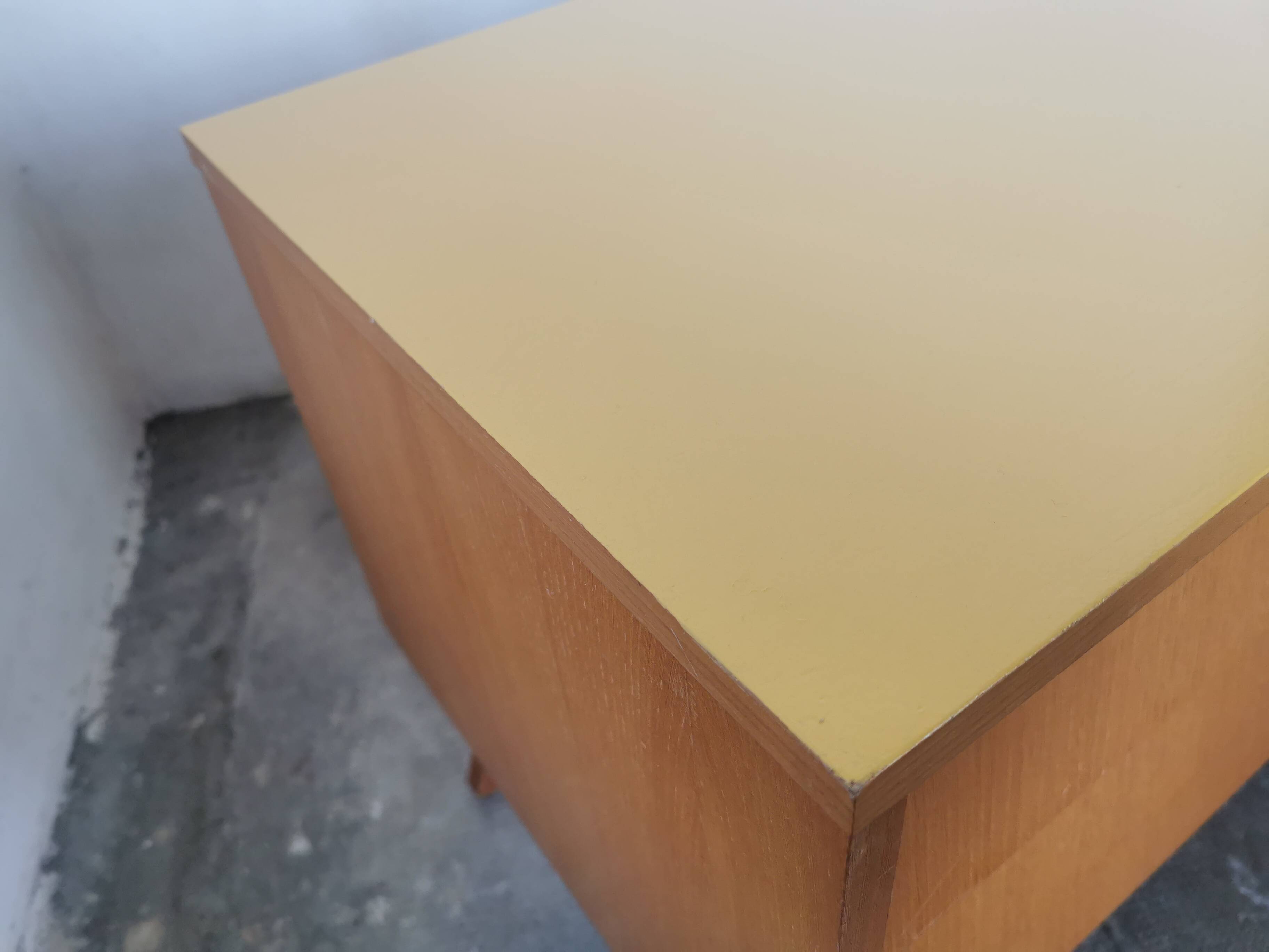 Small vintage blond wood sideboard