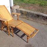 Rattan chaise longue