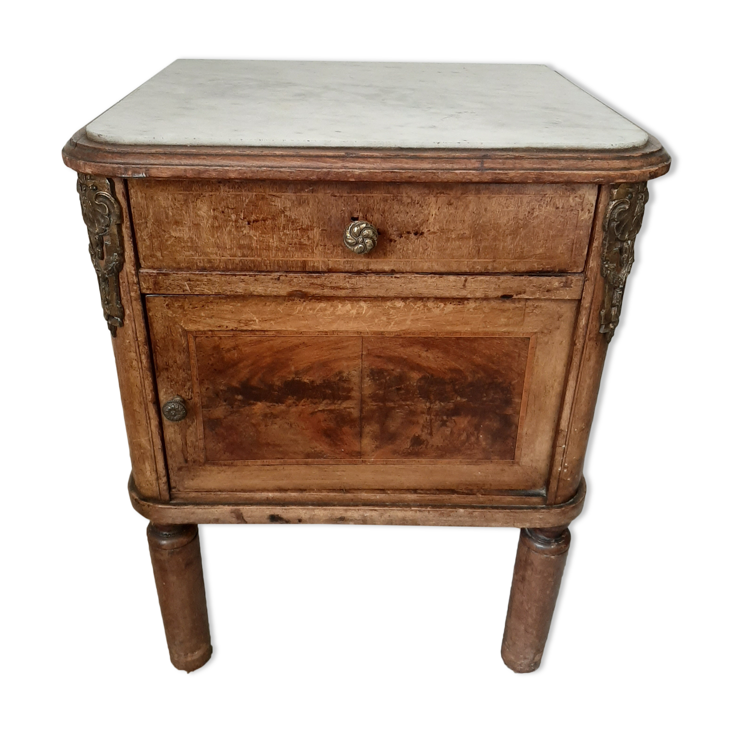 Wooden and marble bedside