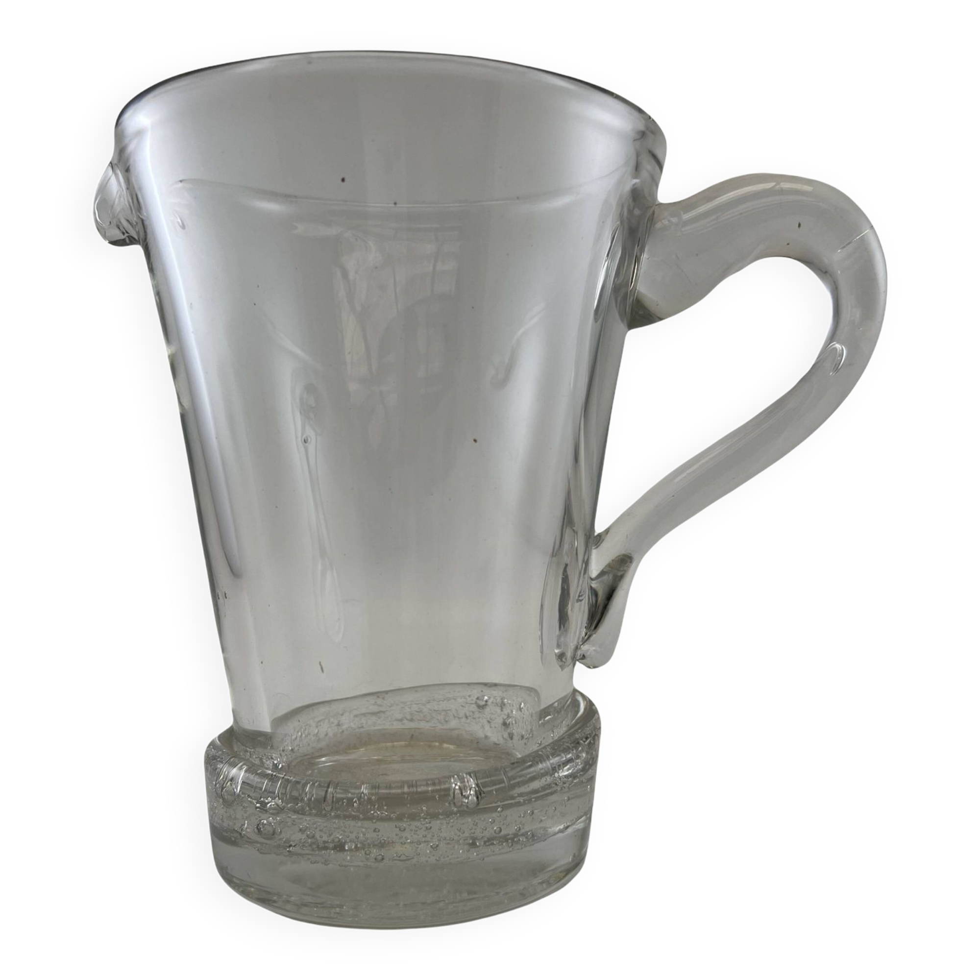 Large stylized glass pitcher