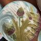 6 19th century plates in Luneville barbotine, asparagus or artichoke