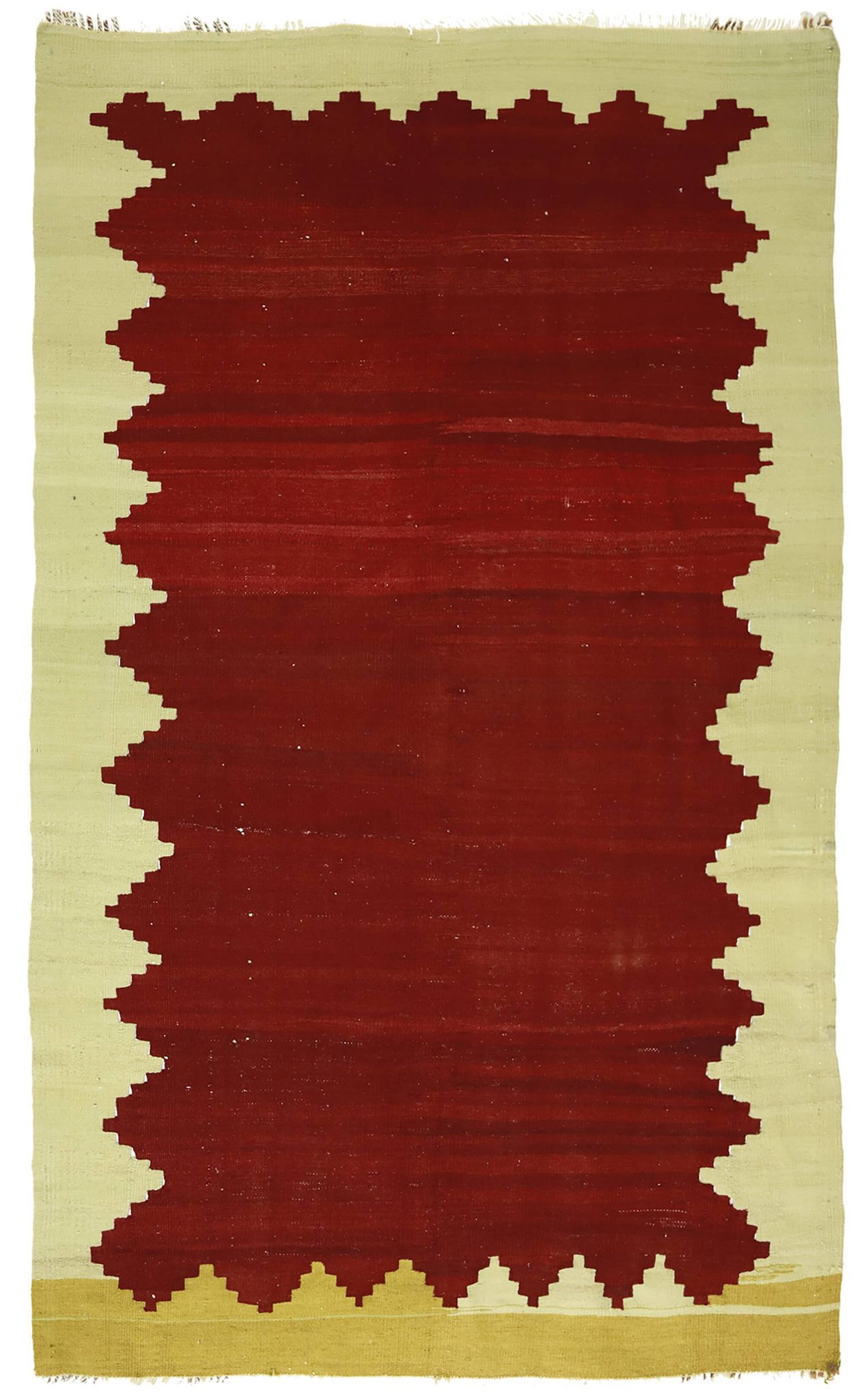 Vintage Minimalist Turkish Kilim Rug 133x213 cm Handmade Wool