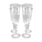 4 cut crystal flutes