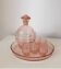 Vintage 1950s Pink Crystal Decanter Liquor Set