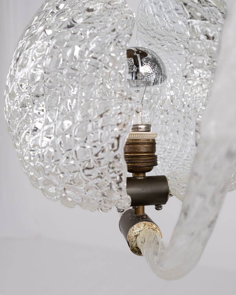 Murano glass chandelier by Barovier & Toso, Italy, 1940s