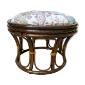 Vintage rattan pouf