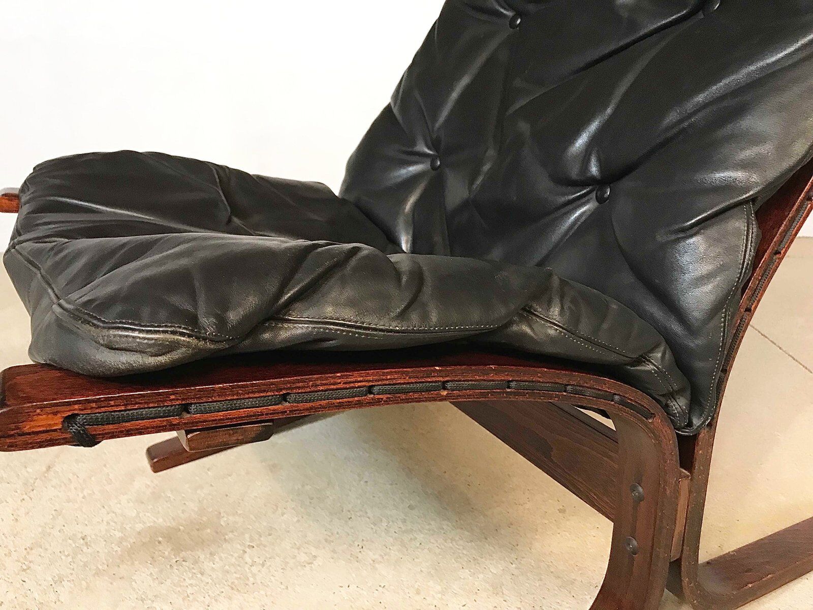 Siesta leather highback chair by Ingmar Relling for Westnofa, 1960s