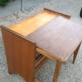 Vintage oak and rattan chest of drawers