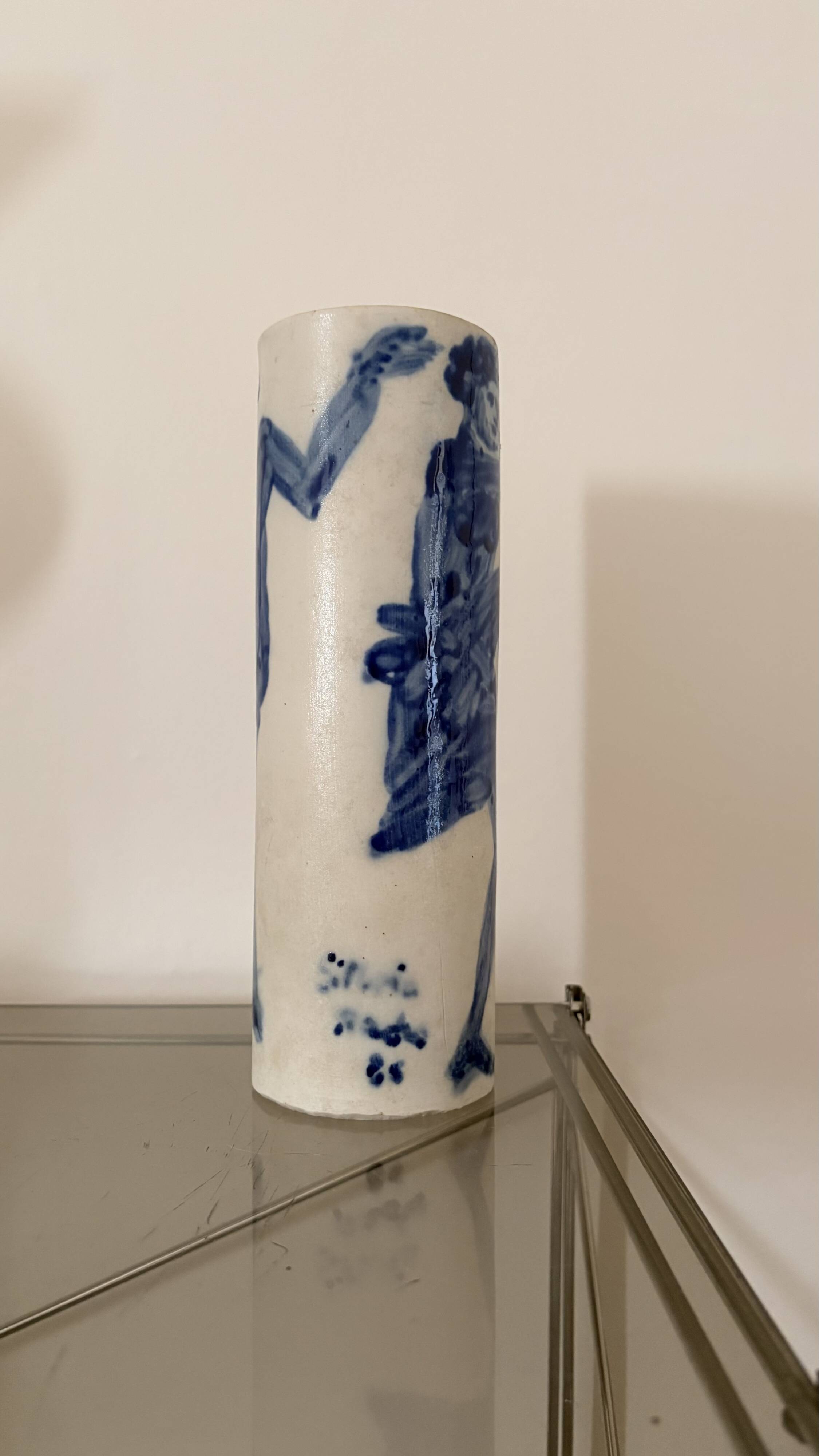 Ceramic vase signed Silvia Radu – dancer decoration, 1985