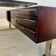 Vintage president corner desk in rosewood design by Gianni Moscatelli vintage