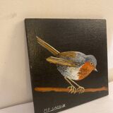 Bird painting on wood