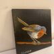 Oiseau peinture sur bois