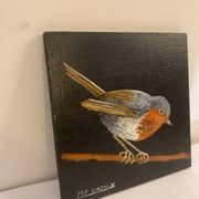 Oiseau peinture sur bois