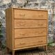 Commode pieds compas et chêne brut massif  1960