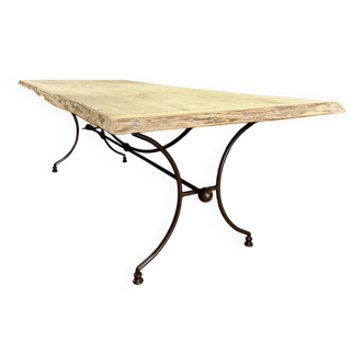 Handcrafted wrought iron and wood table