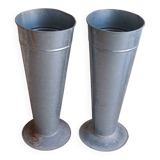 Pair of large zinc florist vases