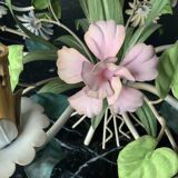 Flowered metal chandelier from the Italian 60s-70s.