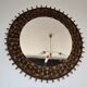Vintage rattan sun mirror 1960s