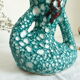 Vintage vase fat lava blue-green