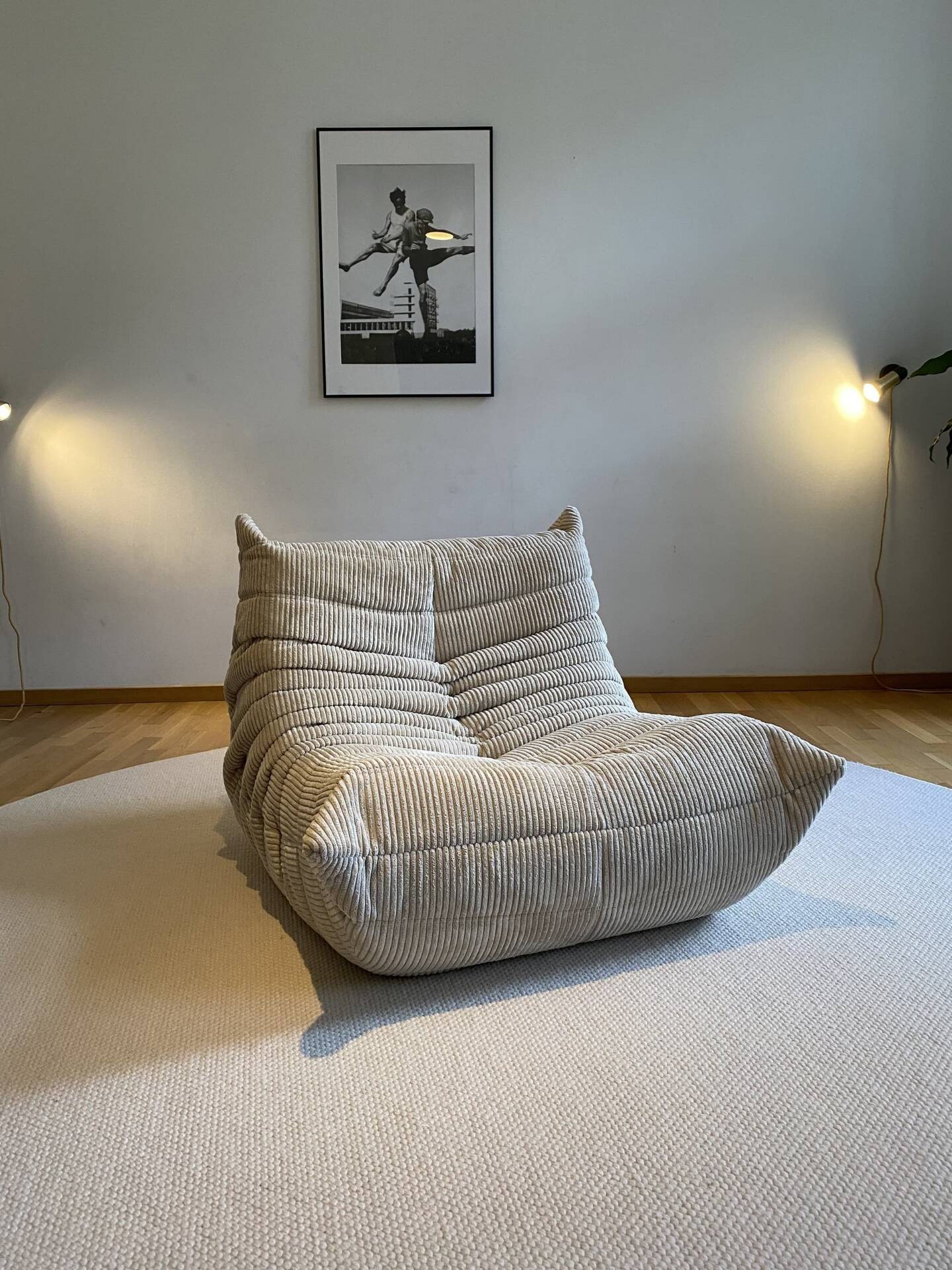 Ligne roset – ensemble togo 4 pièces – velours côtelé beige
