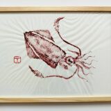 Gyotaku of a small squid
