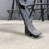 Vintage brutalist wrought iron bar stools, 1970s - set of 6