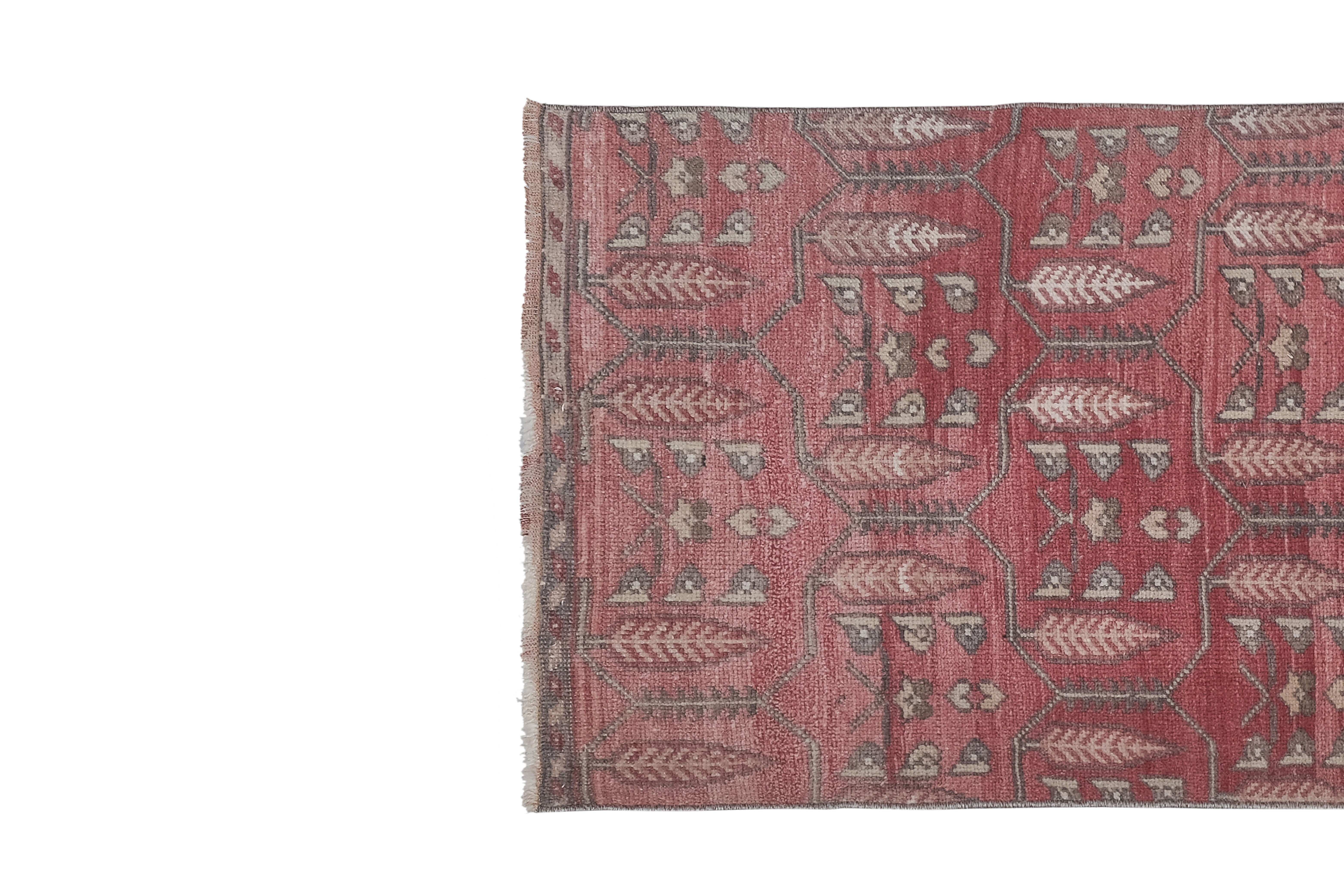 1970s Distressed Tree of Life Pattern Turkish Karapinar Rug 2'6'' x 6'7''