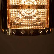 Vintage brass and frosted glass pendant, Vitrika glass pendant.