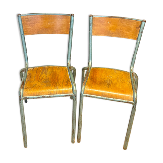 Pair of vintage school chairs