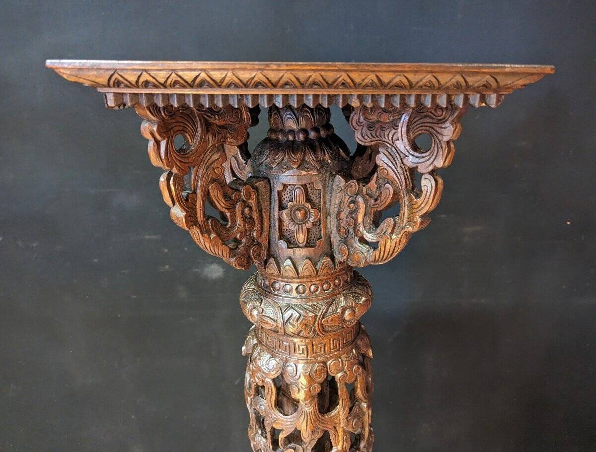 Indochinese tripod stool made of ironwood