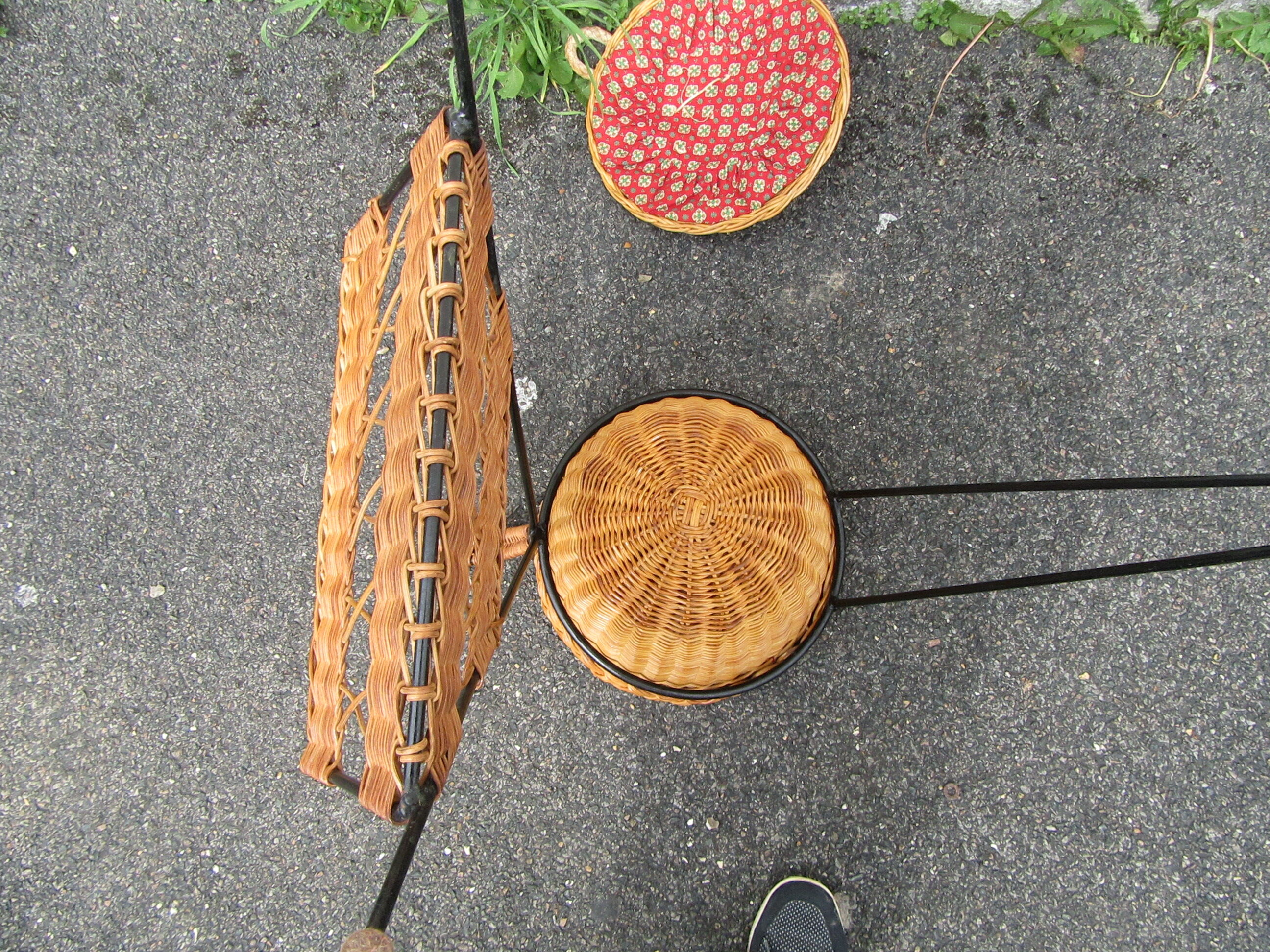 Panier à ouvrage en rotin