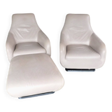 Paire de fauteuils  plus un pouf de chez Ligne Roset par Eric Jourdan