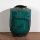 Antique green glazed ceramic vase (circa 1820) #35