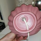 Ceramic shell lamp and opaline bead, saint-jacques, france, 1980