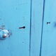 Old metal workshop furniture original turquoise patina